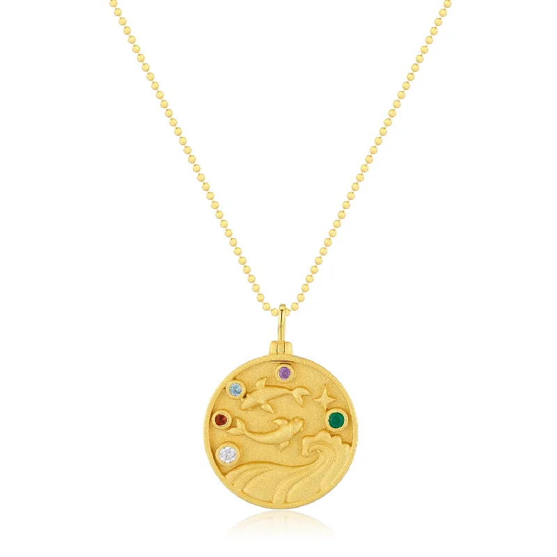 Trendy Layered Gold Necklaces For Chic Fashion-Pisces Zodiac Mantra Necklace