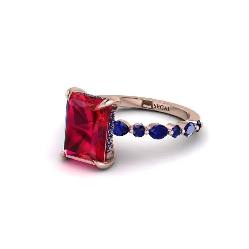 Minimalist Rings For Elegant Simplicity-Radiant-Cut Ruby Eternal Radiance Engagement Ring - Skye No. 71