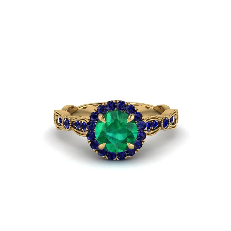 Stylish Men’s Rings For Everyday Wear-Round Cut Emerald Radiant Eternity Engagement Ring - Kamryn No. 64