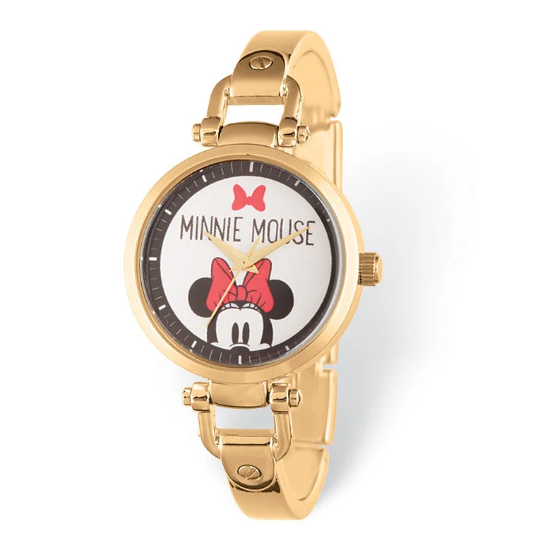 Watches For Bridesmaids-Disney Adult Size Minnie Mouse Gold-Tone Bracelet Watch