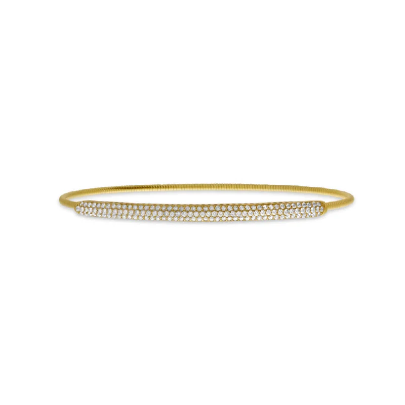 Bracelets With Personalized Touch-14K Yellow Gold Diamond Pave Expandable Bracelet BVB1068