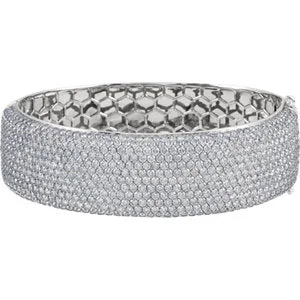 Bangles With Diamond Accents-Diamond Pavé Bangle Bracelet