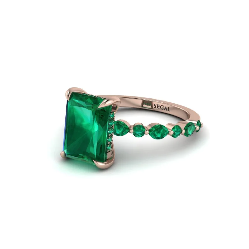 Personalized Stackable Rings For Trendy Brides-Radiant-Cut Emerald Eternal Radiance Engagement Ring - Skye No. 20