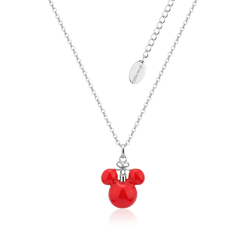 Classic Rope Chain Necklaces For Every Day-Disney Mickey Red Christmas Bauble Necklace on Chain