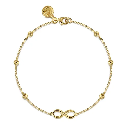 Bracelets For Christmas Gifts-14K Yellow Gold Bujukan Chain Bracelet with Infinity Station