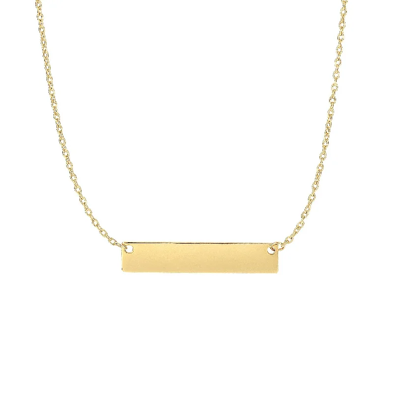 Silver Pendant Necklaces For Elegant Look-14K Gold Small Bar Necklace