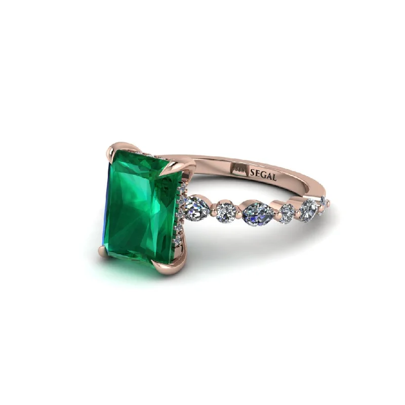 Custom Promise Rings For Fashionistas-Radiant-Cut Emerald Eternal Radiance Engagement Ring - Skye No. 5