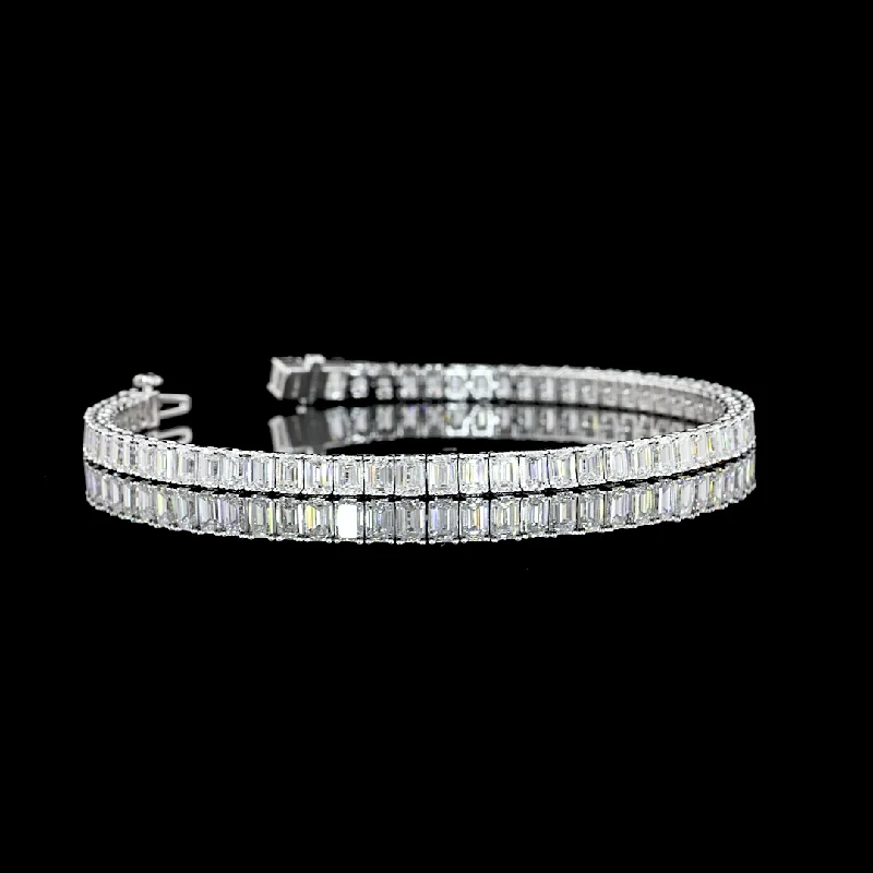 Bracelets With Pearls-14K White Gold Lab Grown Diamond Tennis Bracelet BC1068