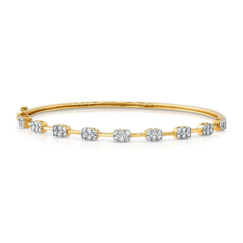 Bangles For Outdoor Adventures-9 DIAMOND STUDDED BANGLE, 14kt GOLD