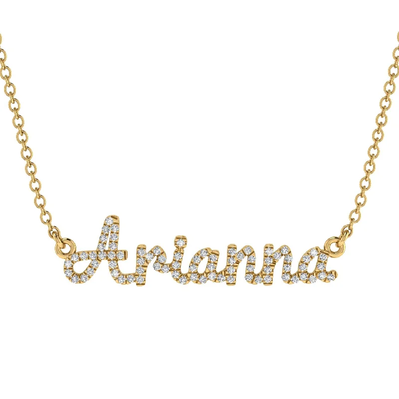 Vintage Style Necklaces For Retro Looks-Diamond Gold Name Necklace - Karina