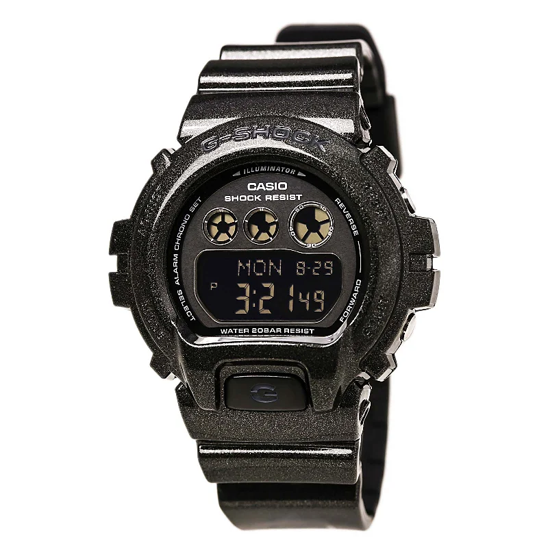 Watches With Metallic Finishes-Casio Women's G-Shock S Series Digital Black Dial Black Strap Chrono Alarm Dive Watch | GMDS6900SM-1