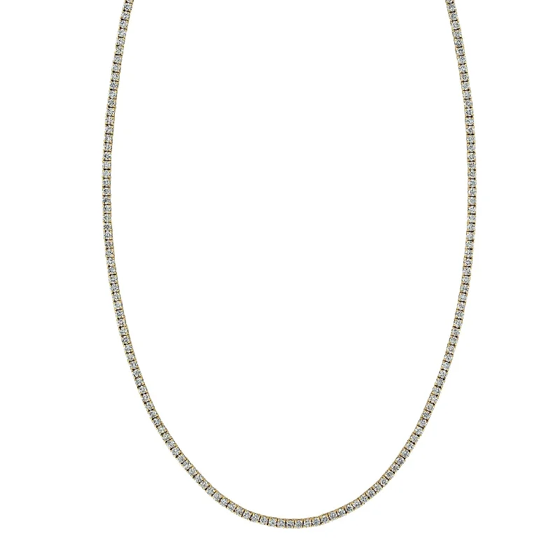 Trendy Pendant Necklaces For Casual Days-14k Rose Gold and Straight Row Diamond Necklace