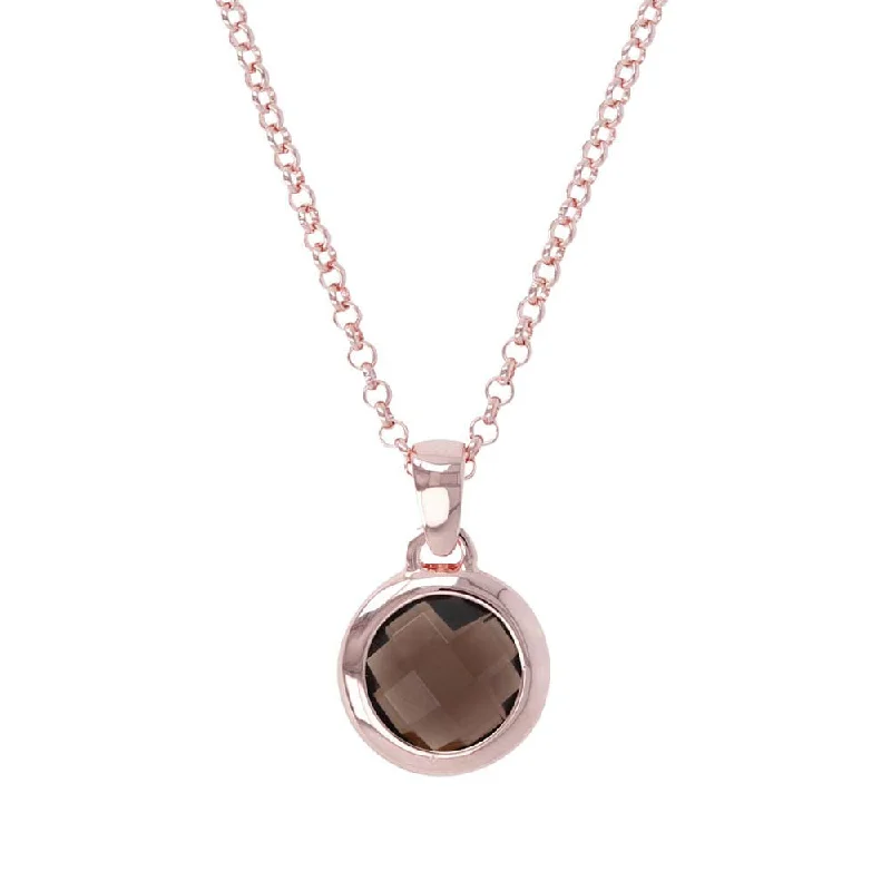 Personalized Infinity Necklaces For Meaningful Gifts-Bronzallure Rose Gold Plated Rose Quartz Necklace 45.7cm