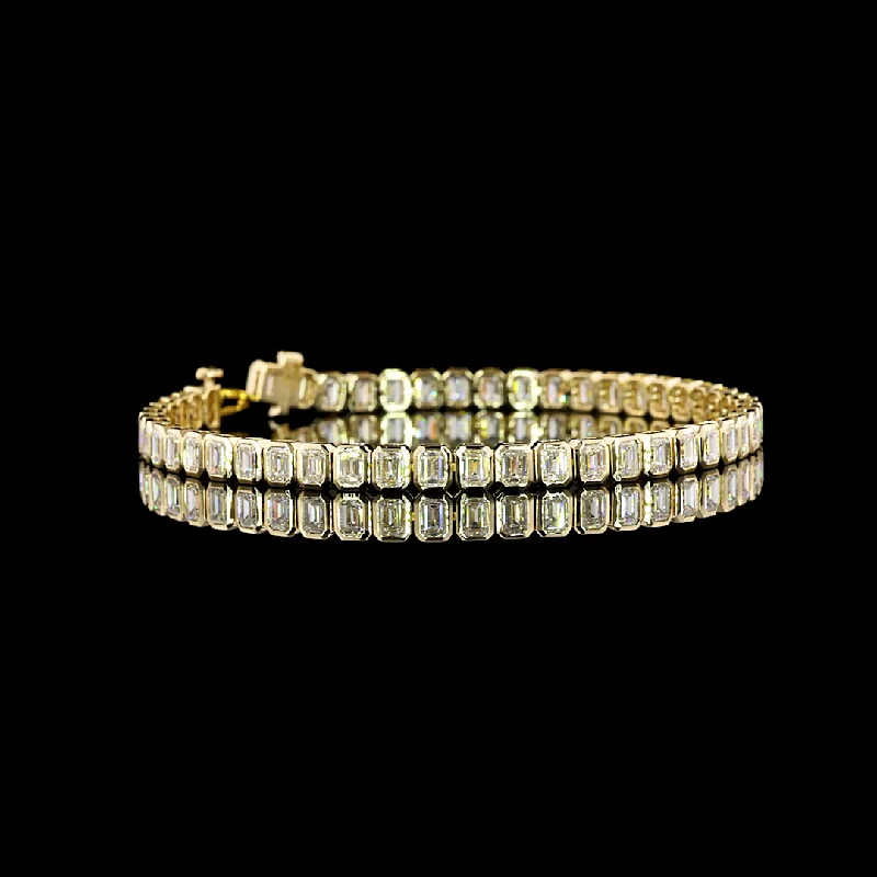 Bracelets For Evening Wear-14K Yellow Gold Lab Grown Diamond Tennis Bracelet BC1302