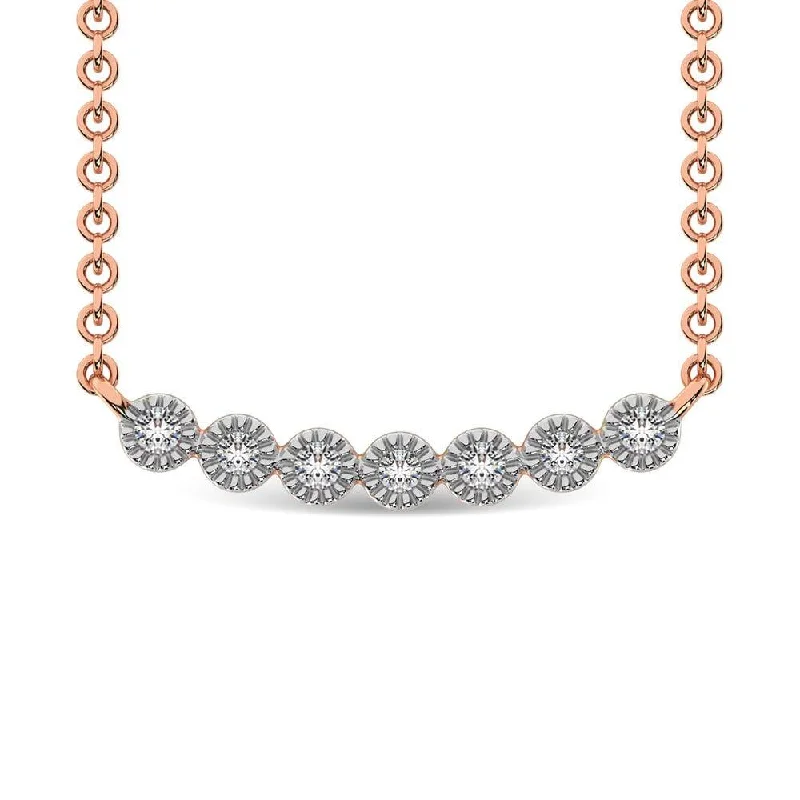 Simple Pearl Necklaces For Everyday Wear-Diamond 1/10 Ct.Tw. Fashion Necklace in 10K White Gold