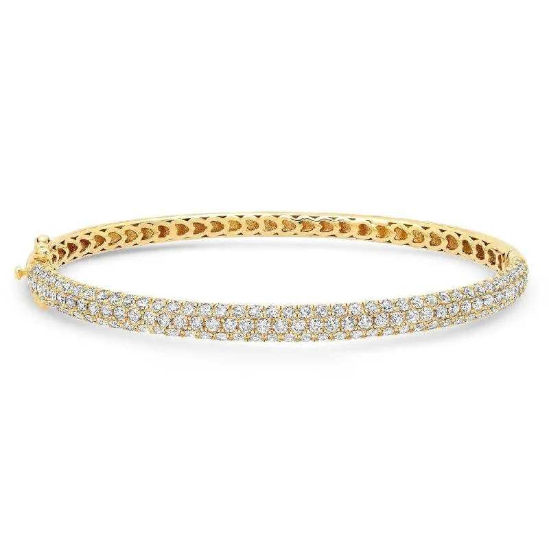 Bangles With Open Design-DIAMOND ENCRUSTED BANGLE, GOLD