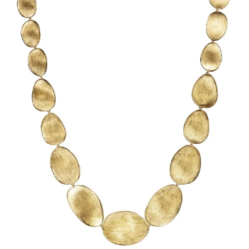 Custom Long Gold Necklaces For Unique Gifts-Marco Bicego Lunaria Oval Eternity Station Yellow Gold Necklace CB1777