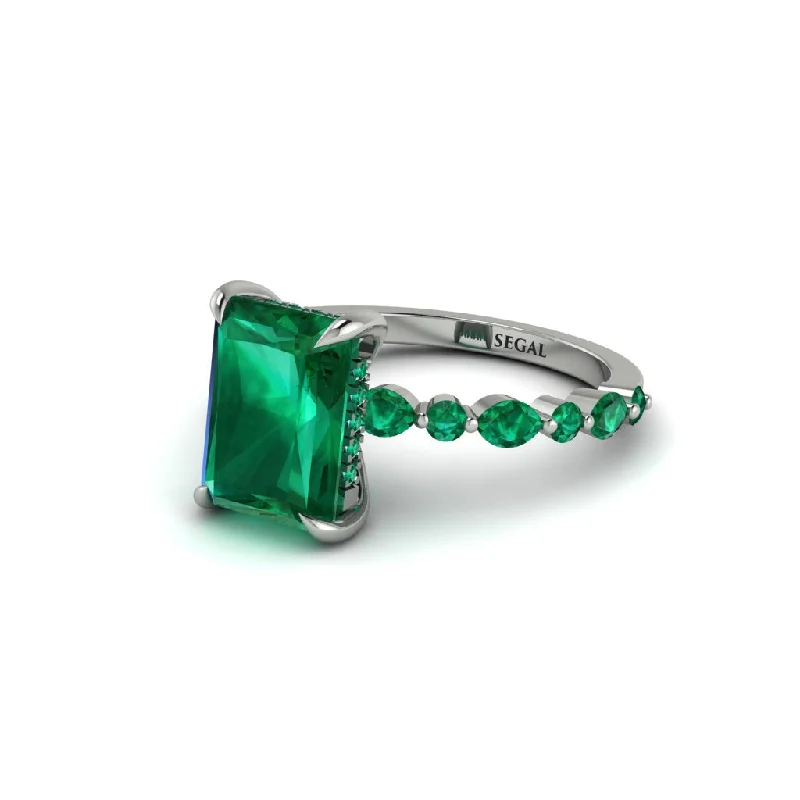 Unique Gemstone Wedding Rings For Brides-Radiant-Cut Emerald Eternal Radiance Engagement Ring - Skye No. 21