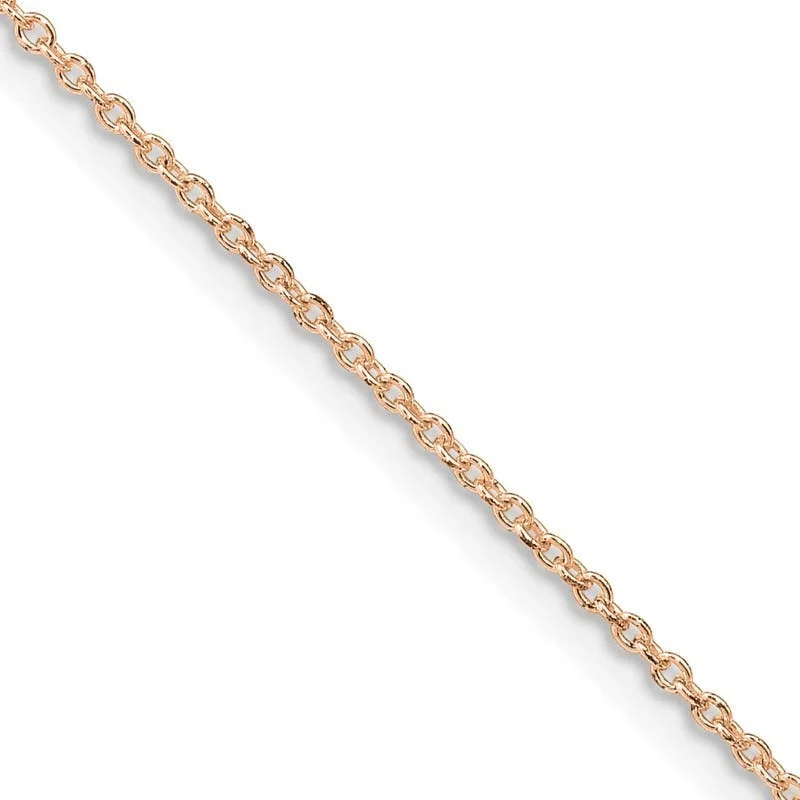 Custom Silver Necklaces For Thoughtful Gifts-Sterling Silver 1.25mm Cable Chain Necklace w/ Rose Gold Plating