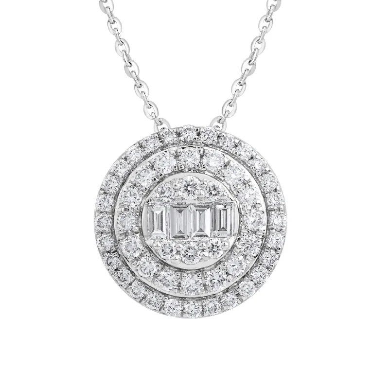 Elegant Crystal Chain Necklaces For Weddings-White Gold Mirror of Light Diamond Necklace