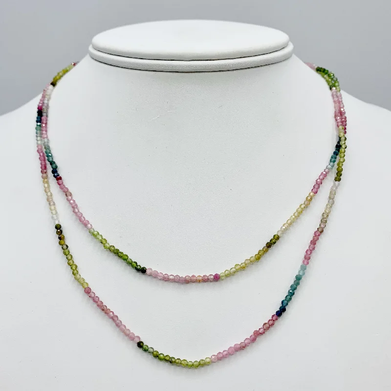 Trendy Gold Beaded Necklaces For Vibrant Looks-Delicate Tourmaline Beads