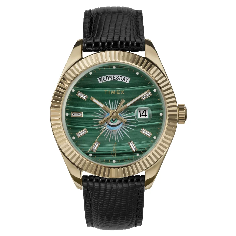 Watches For Engagement-TIMEX X JA LEGACY GOOD KARMA WATCH MALACHITE