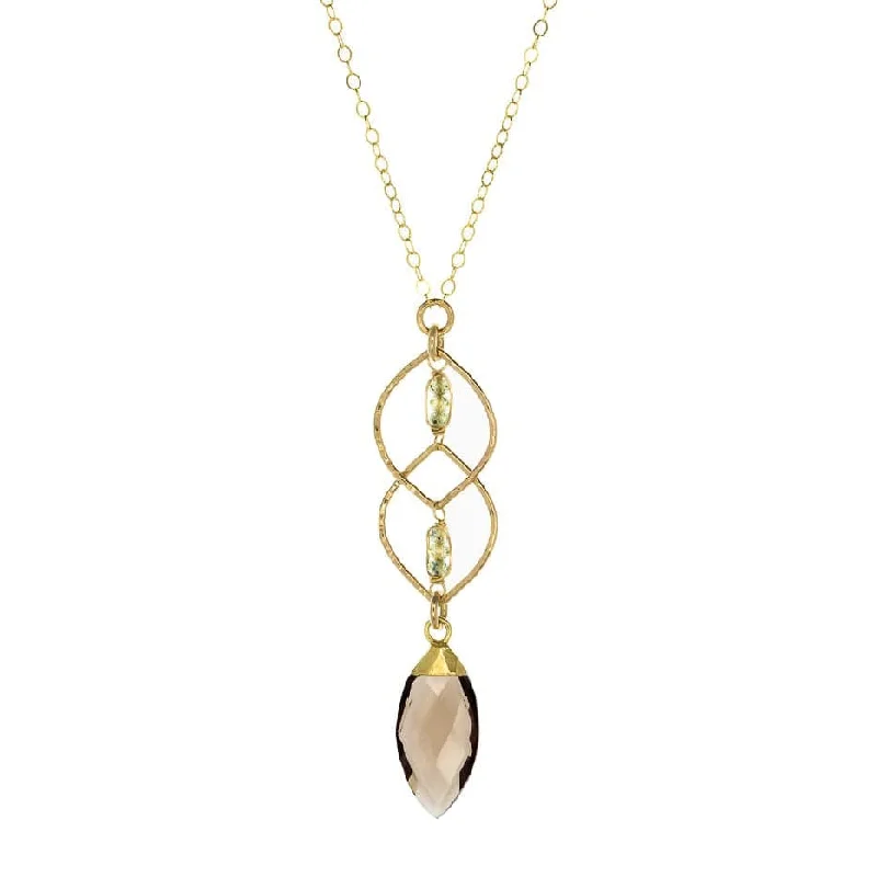 Beautiful Gold Chain Necklaces For Fashionistas-Smokey Cascade Pendant Necklace