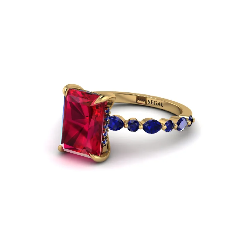 Classic Gold Rings For Timeless Style-Radiant-Cut Ruby Eternal Radiance Engagement Ring - Skye No. 70