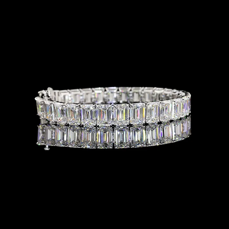 Bracelets For Statement Jewelry-14K White Gold Lab Grown Diamond Tennis Bracelet BC880