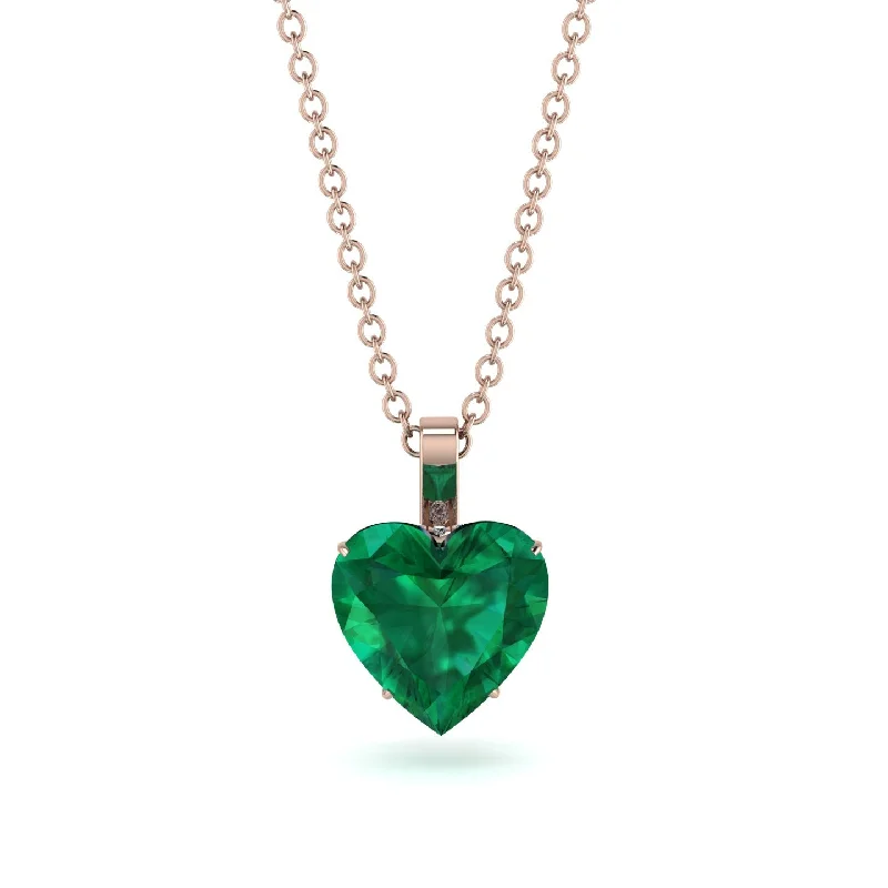 Custom Initial Necklaces For Unique Gifts-Heart Emerald Necklace - Noelle No. 5