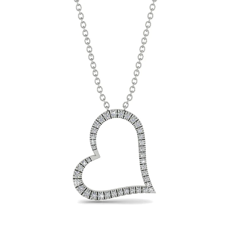 Classic Gold Charm Necklaces For Timeless Jewelry-Diamond Heart Necklace - Claudia No. 3