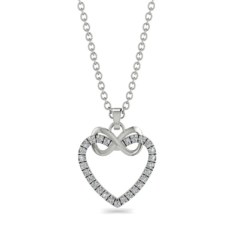 Bold Crystal Pendant Necklaces For Casual Wear-Infinity Heart Diamond Necklace - Mollie No. 3