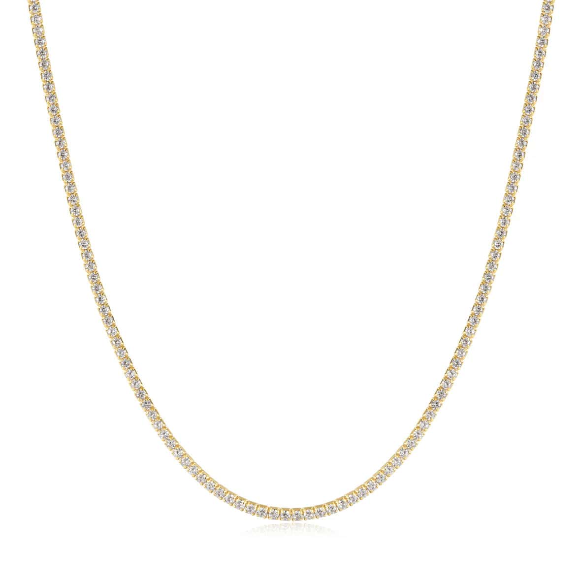 Layered Crystal Necklaces For Evening Glam-Gold Pave Necklace