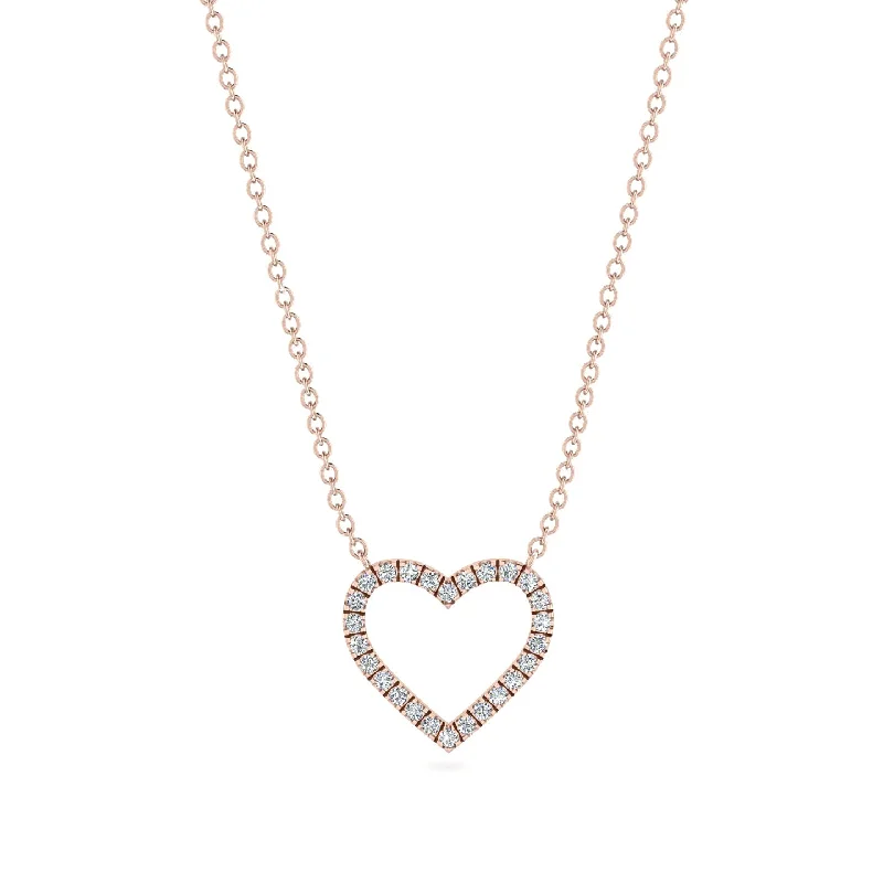 Colorful Gemstone Chain Necklaces For Fun Vibes-Heart Shaped Diamond Necklace - Marie No. 2