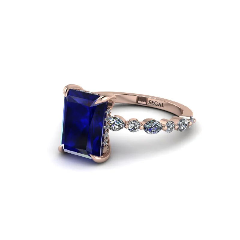 Classic Gemstone Rings For Engagement-Radiant-Cut Sapphire Eternal Radiance Engagement Ring - Skye No. 14