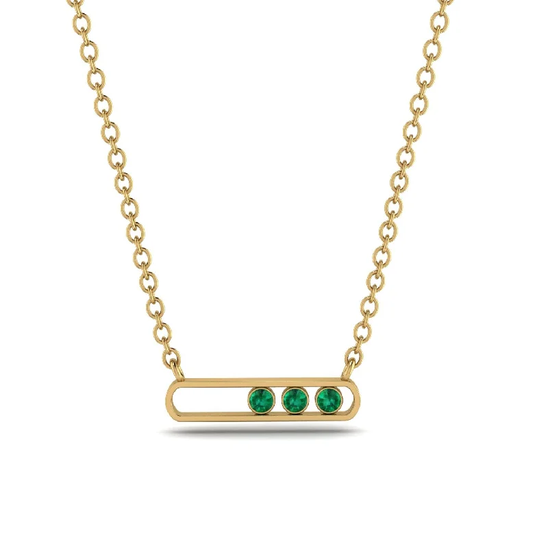 Personalized Charm Necklaces For Gifts-3 Emerald Stone Hollow Necklace - Zaria No. 4