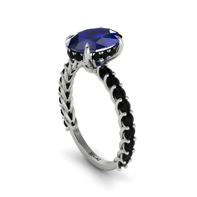 Women’s Fashion Rings For Every Occasion-Oval-Cut Halo Sapphire Timeless Elegance Engagement Ring - Kelsey No. 45