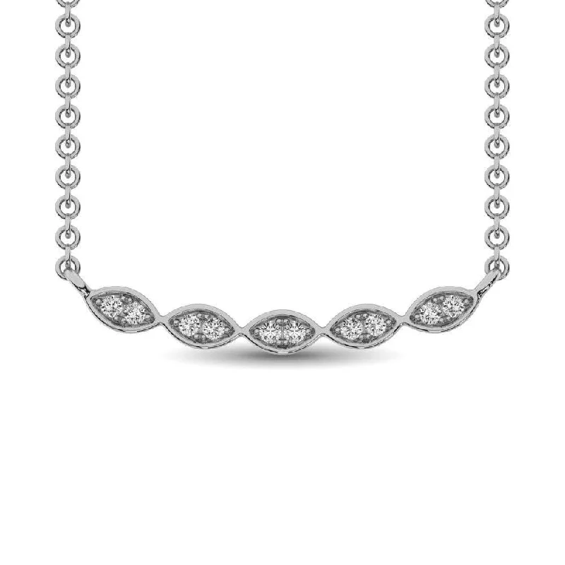 Elegant Chain Necklaces For Minimalist Style-10K White Gold 1/10 Ctw Diamond Fashion Necklace