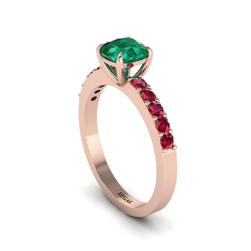 Stunning Engagement Rings For Romantic Proposals-Cushion-Cut Emerald Classic Elegance Engagement Ring - Demi No. 50