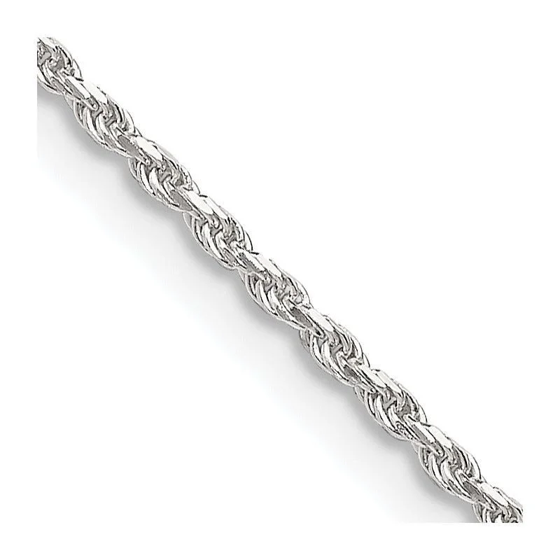 Fashionable Statement Necklaces For Parties-Sterling Silver 1.5mm Diamond-cut Rope Chain Necklace w/2in ext.