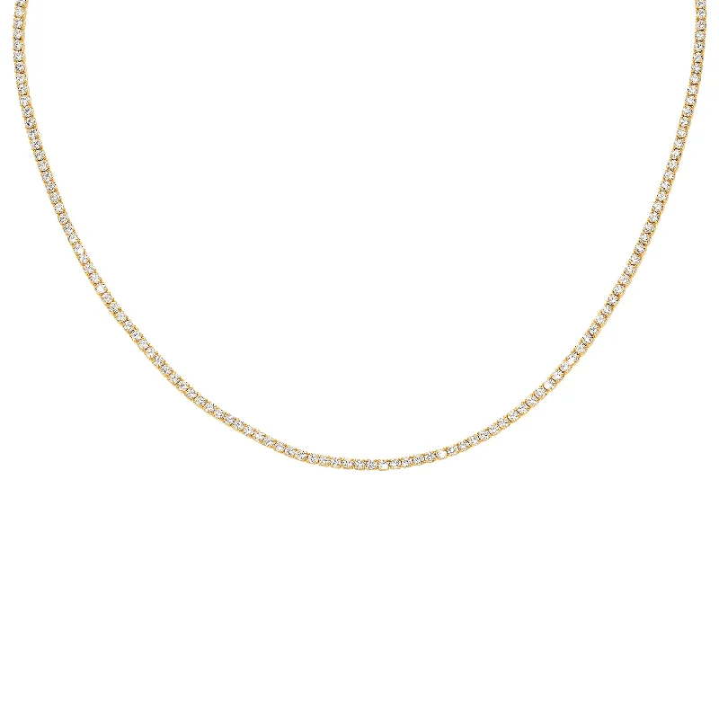 Beautiful Rose Gold Necklaces For Elegant Wear-Diamond Dazzle Tennis Necklace