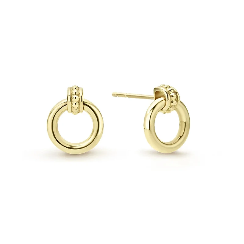 Unique Handmade Earrings For Brides-18K Gold Circle Stud Earrings