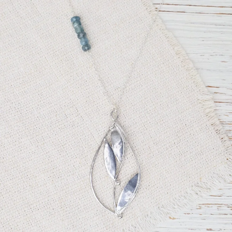 Dainty Crystal Necklaces For Casual Chic-Large Floral Teardrop Pendant Long Necklace