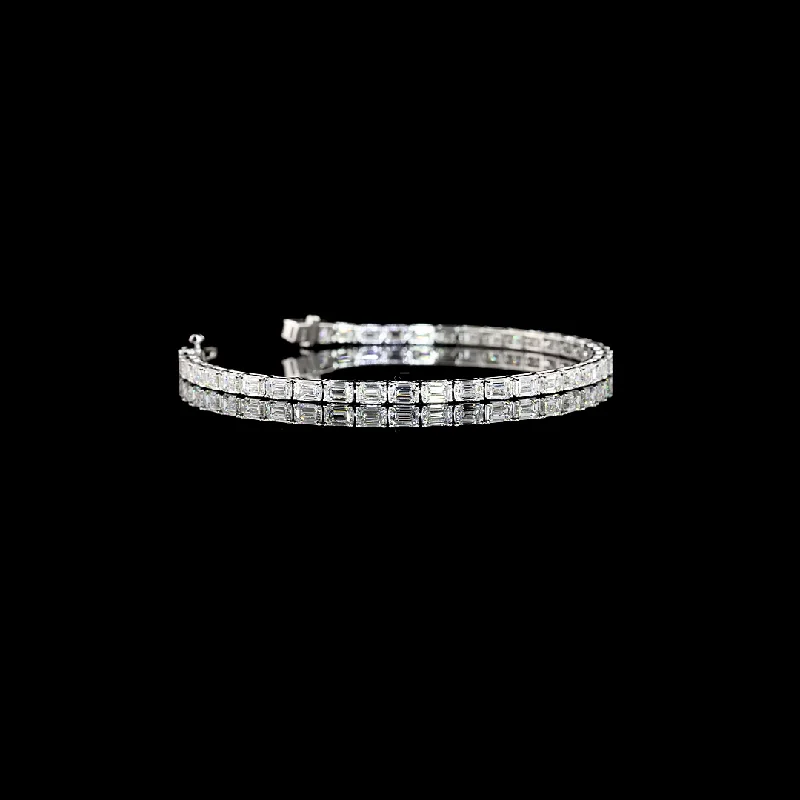 Bracelets For Everyday Wear-14K White Gold Lab Grown Diamond Tennis Bracelet BC1018