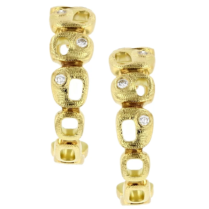 Stylish Resin Earrings For Bright Fashion-18K Gold Diamond Totem Earrings