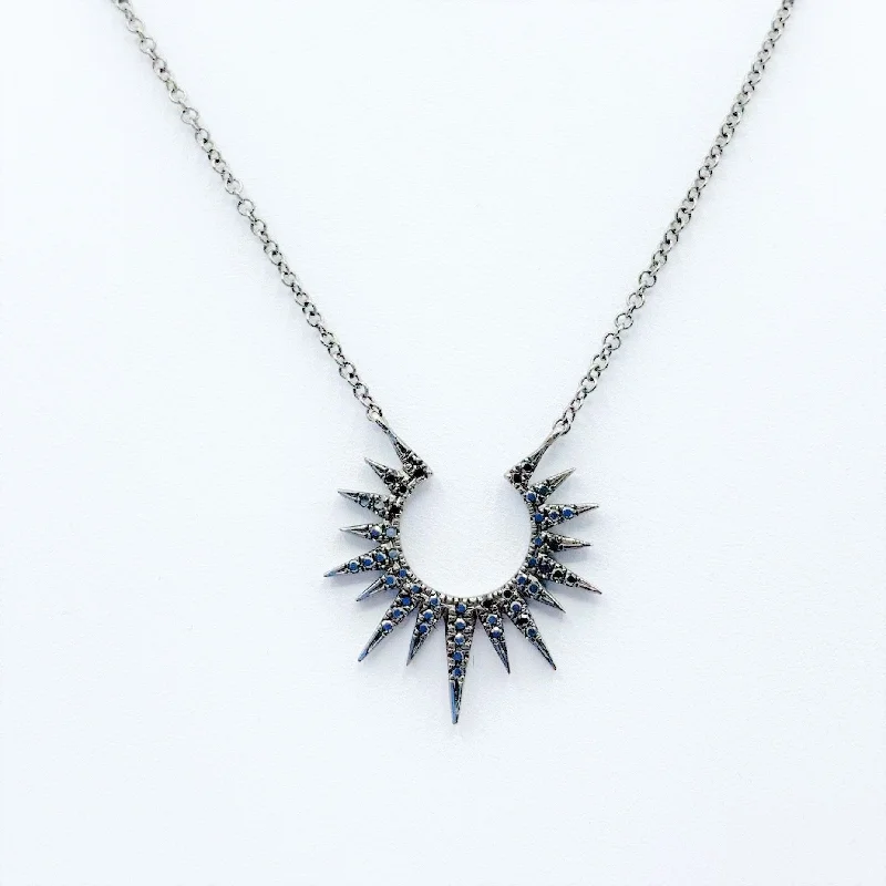 Layered Gemstone Necklaces For Beautiful Style-Black Diamond Starburst