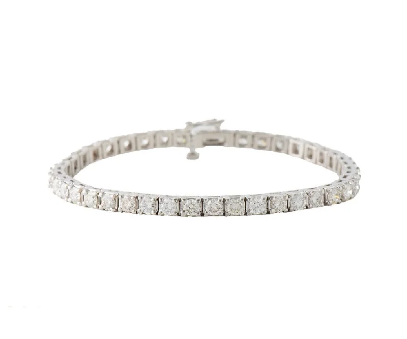 Bracelets For Bold Statement-6.30ctw Round Diamond Tennis Bracelet in 18K