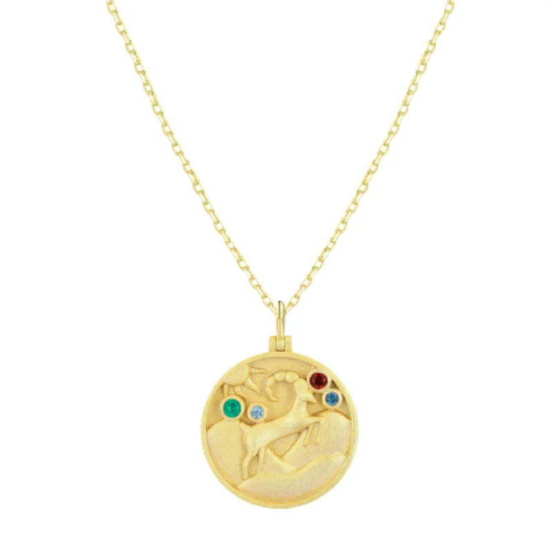 Beautiful Gold Chain Necklaces For Fashionistas-Aries Zodiac Mantra Necklace