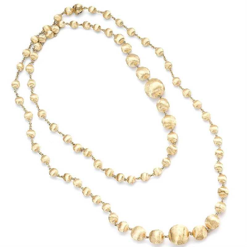 Elegant Multi-Layered Necklaces For Fashionistas-Marco Bicego Africa 18K Yellow Gold Bead Necklace 36" CB1417 Y