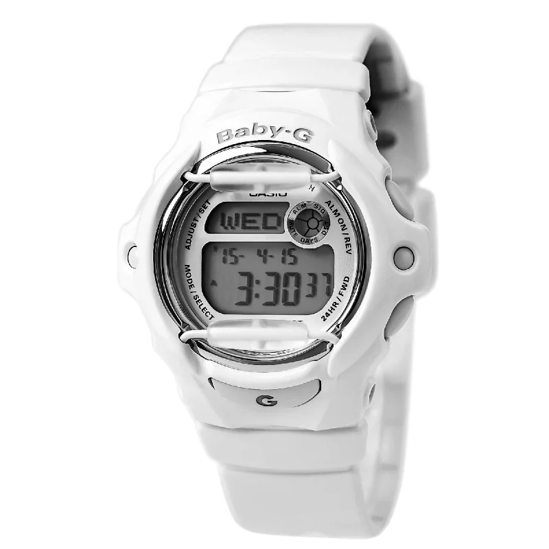 Watches With Charm Elements-Casio Women's Digital Alarm Watch - Baby-G Dive Grey Dial Resin Strap | BG169R-7A